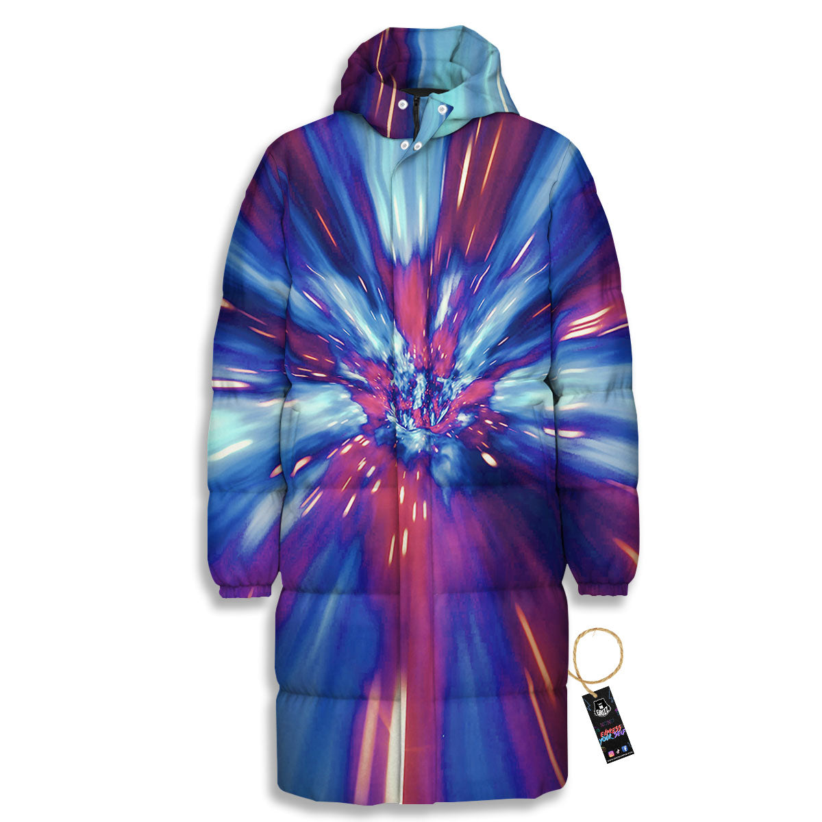 Lightspeed Galaxy Print Long Down Jacket-grizzshop