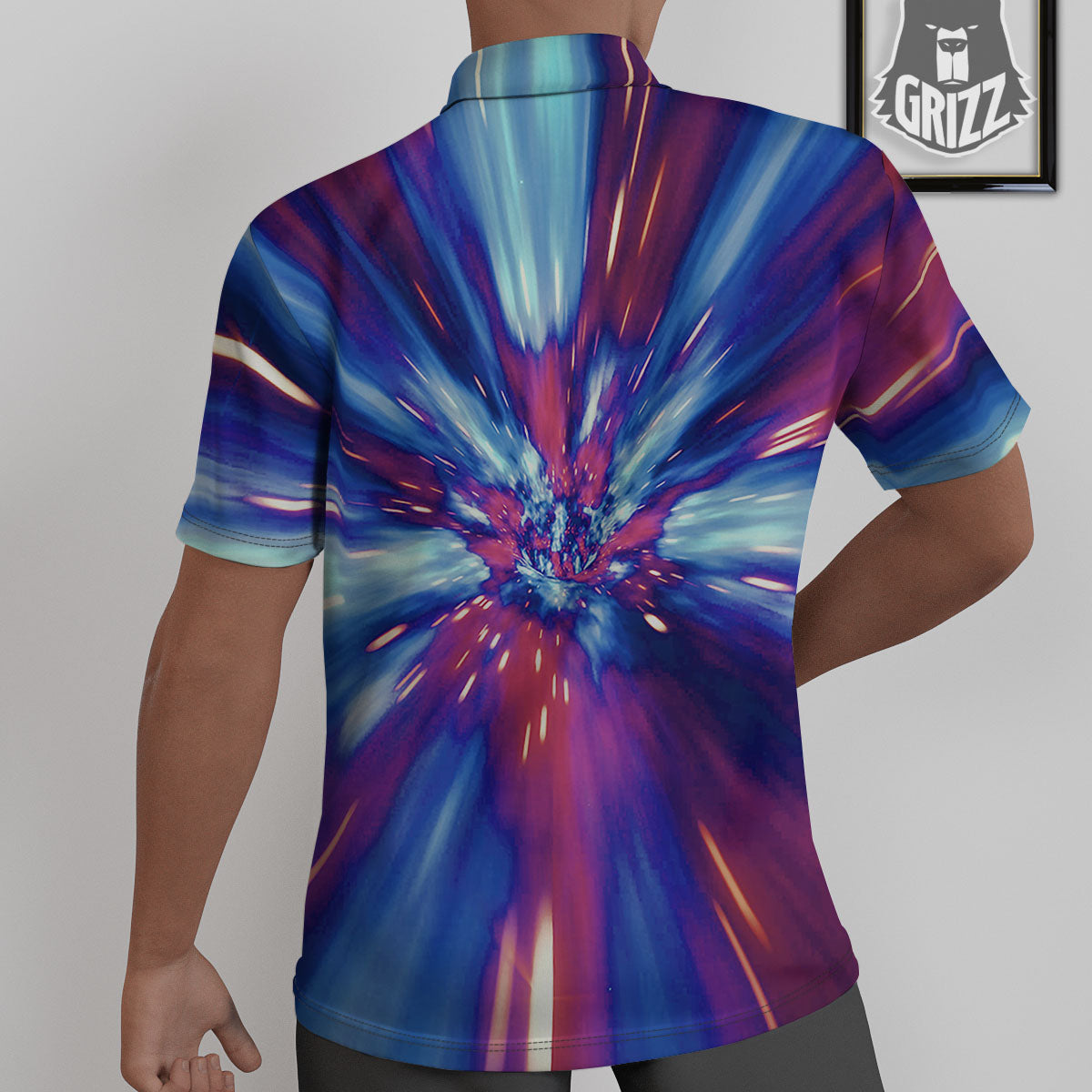 Lightspeed Galaxy Print Untucked Shirts-grizzshop