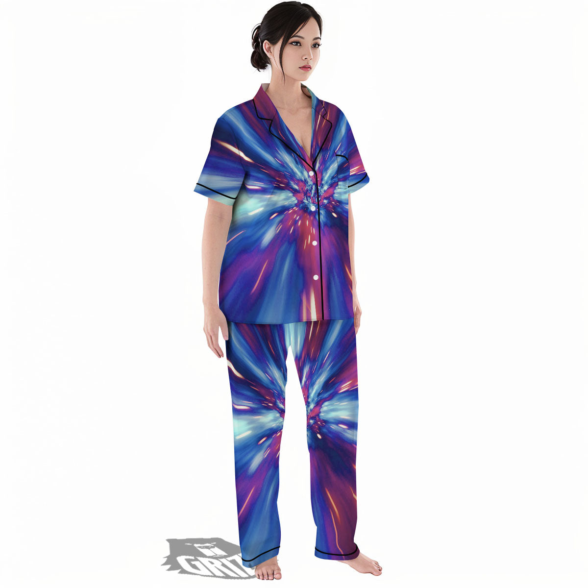 Lightspeed Galaxy Print Women's Pajamas Set-grizzshop