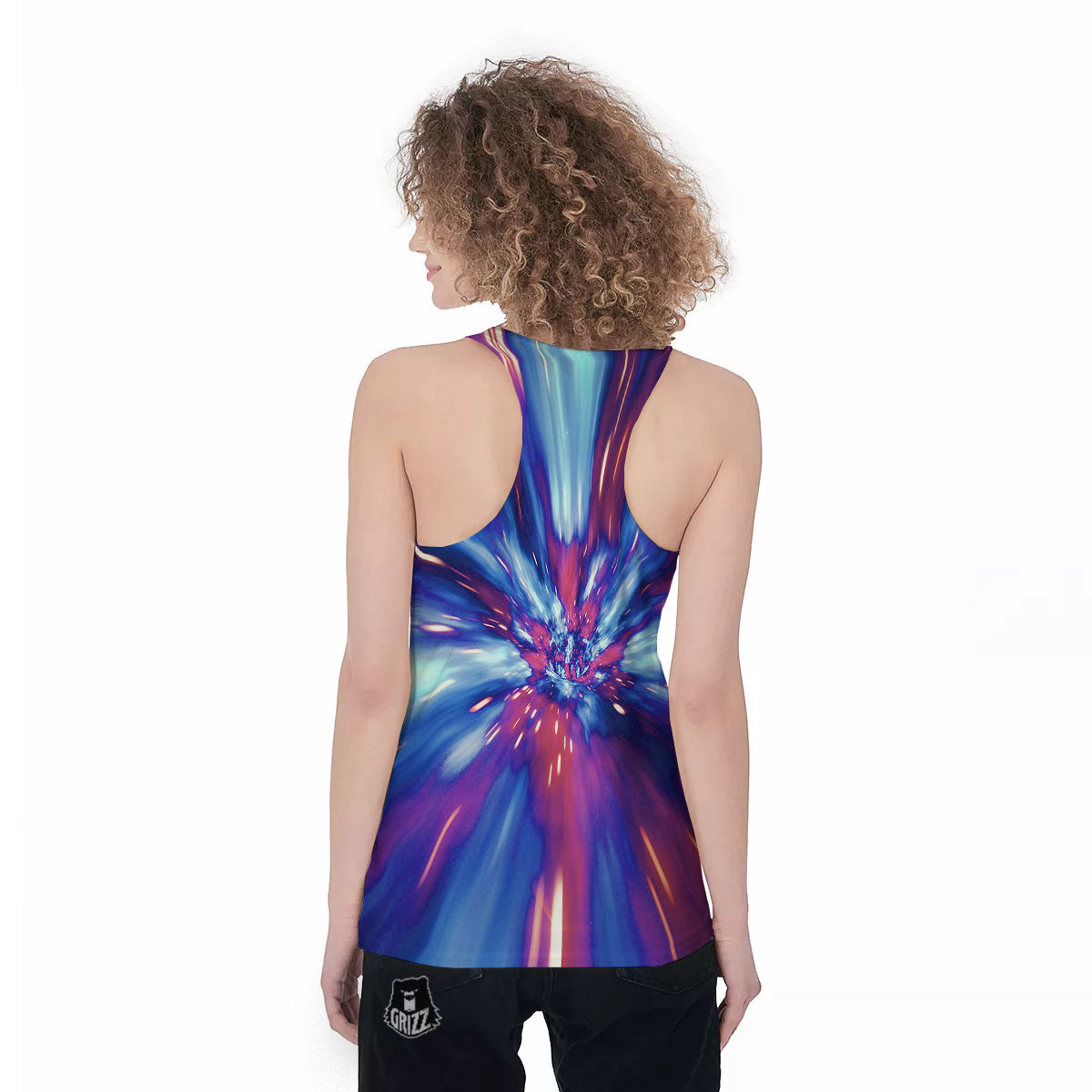 Lightspeed Galaxy Print Women's Racerback Tank Top-grizzshop