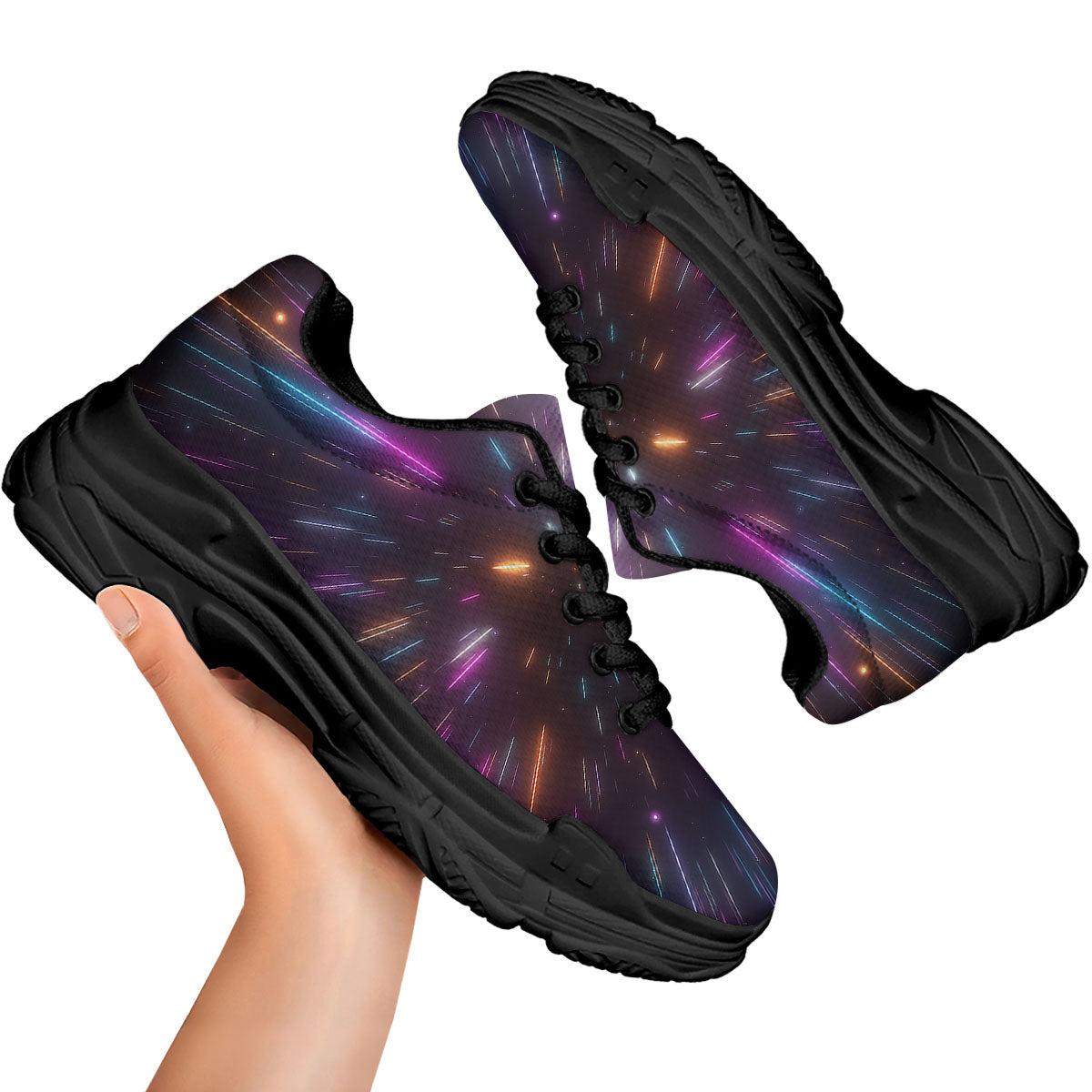 Lightspeed Hyperspace Print Black Chunky Shoes-grizzshop