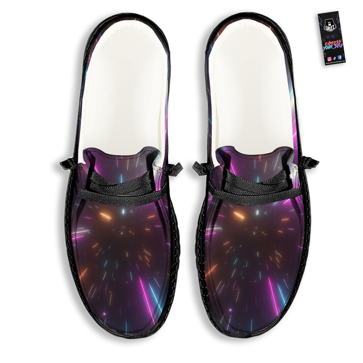 Lightspeed Hyperspace Print Black Loafers-grizzshop