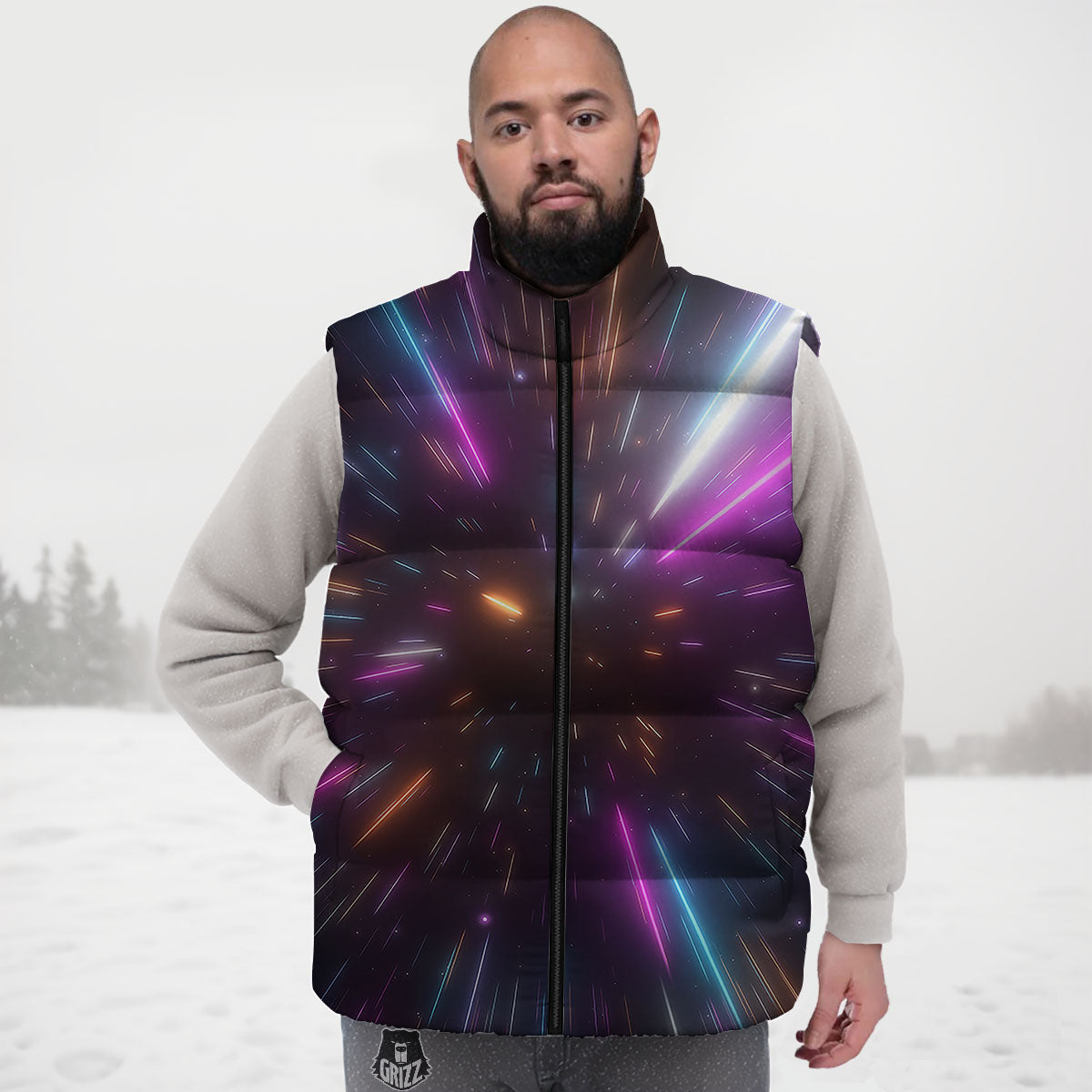 Lightspeed Hyperspace Print Down Vest-grizzshop