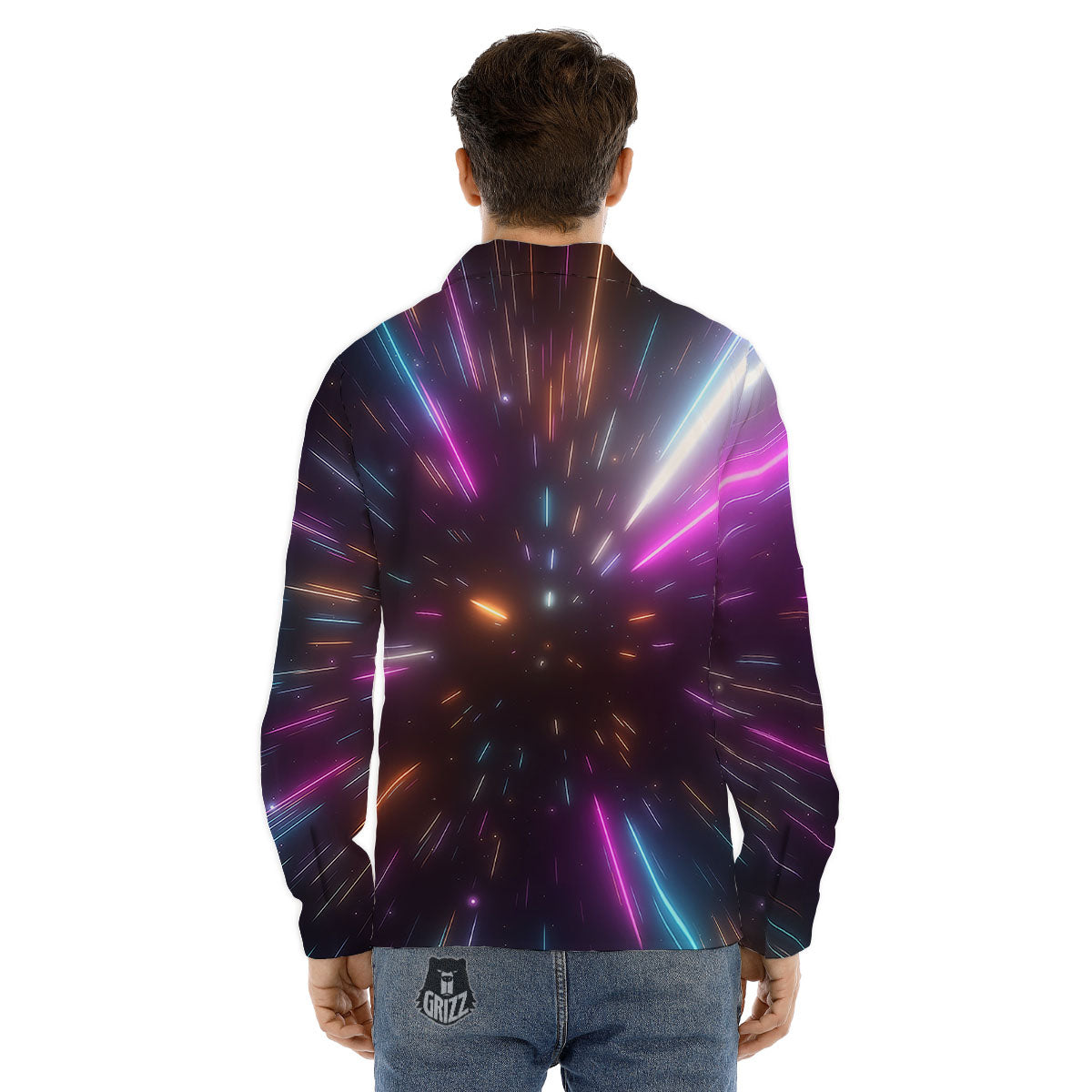 Lightspeed Hyperspace Print Men's Dress Shirts-grizzshop
