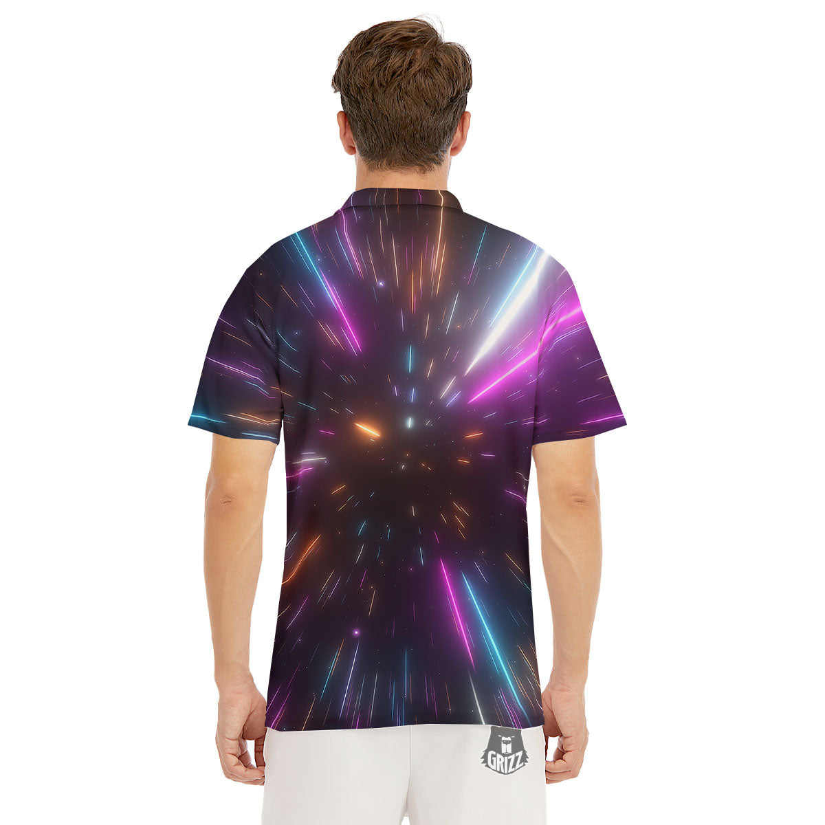Lightspeed Hyperspace Print Men's Golf Shirts-grizzshop