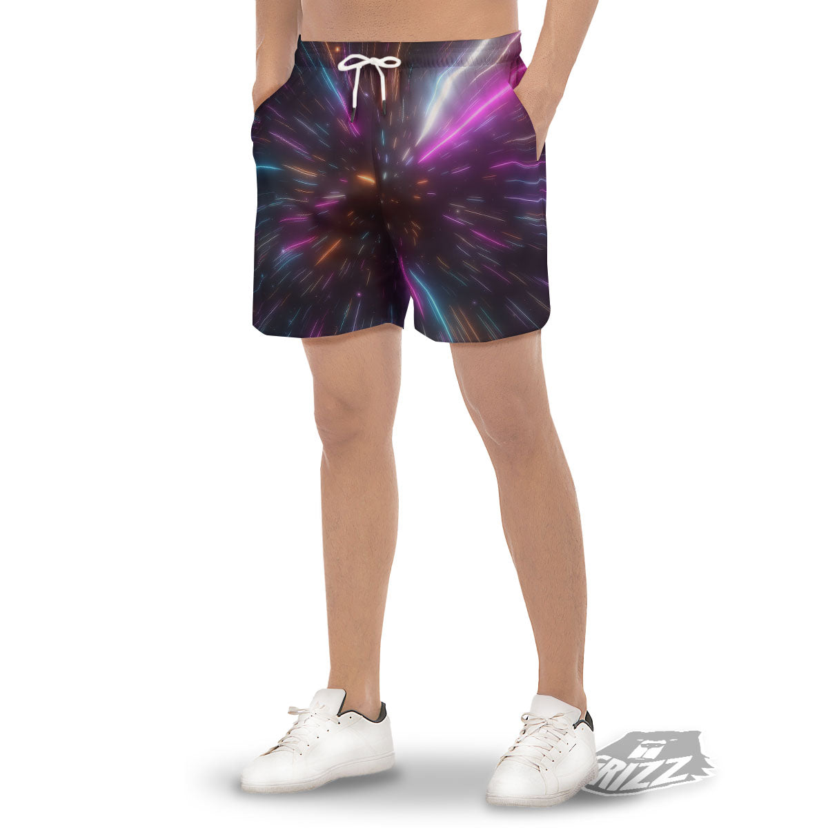 Lightspeed Hyperspace Print Men's Gym Shorts-grizzshop
