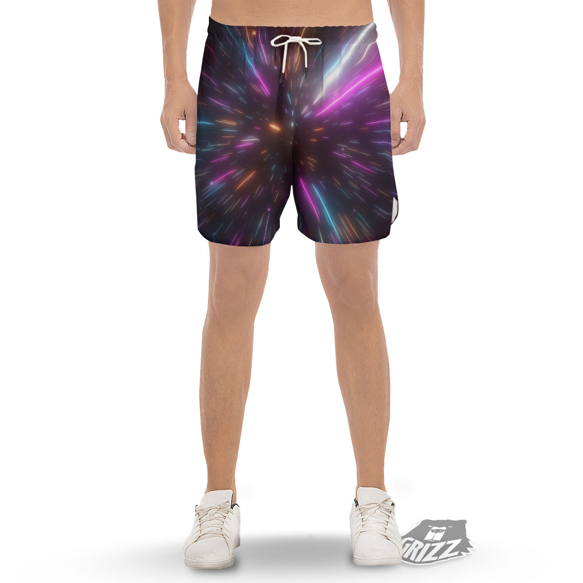Lightspeed Hyperspace Print Men's Gym Shorts-grizzshop