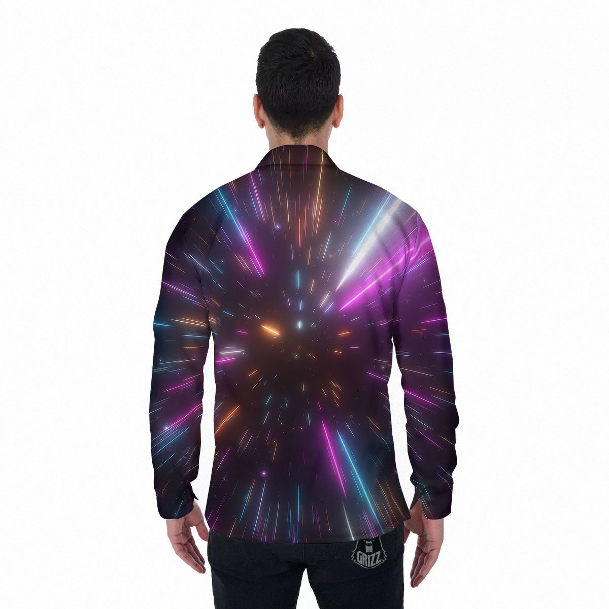 Lightspeed Hyperspace Print Men's Long Sleeve Shirts-grizzshop