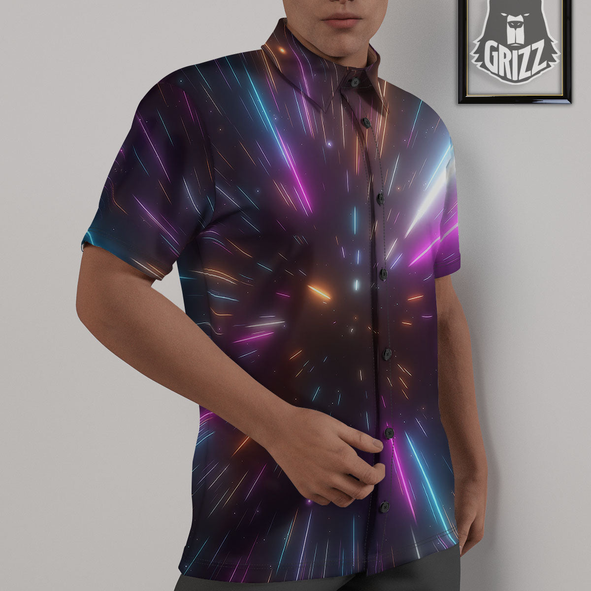 Lightspeed Hyperspace Print Untucked Shirts-grizzshop