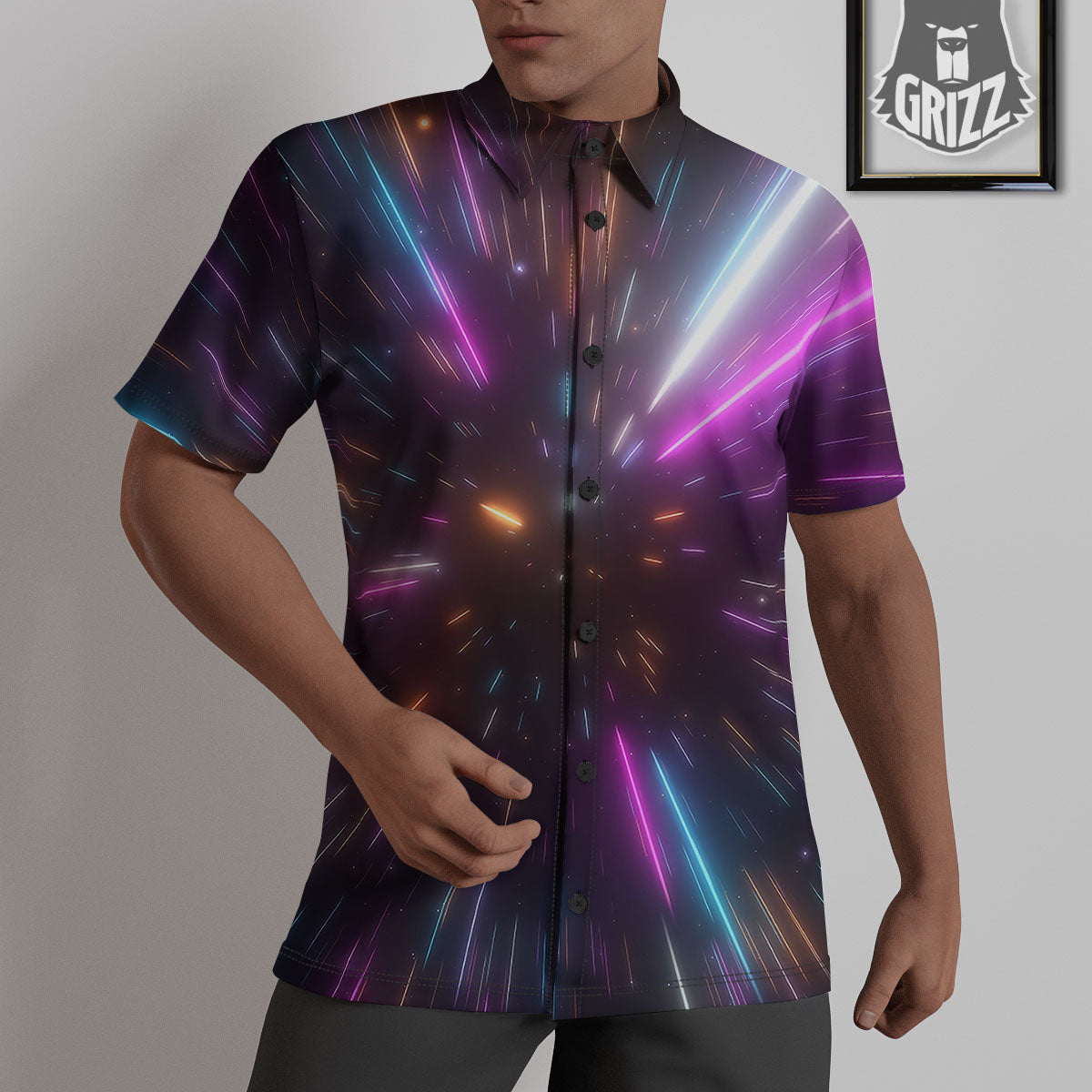 Lightspeed Hyperspace Print Untucked Shirts-grizzshop