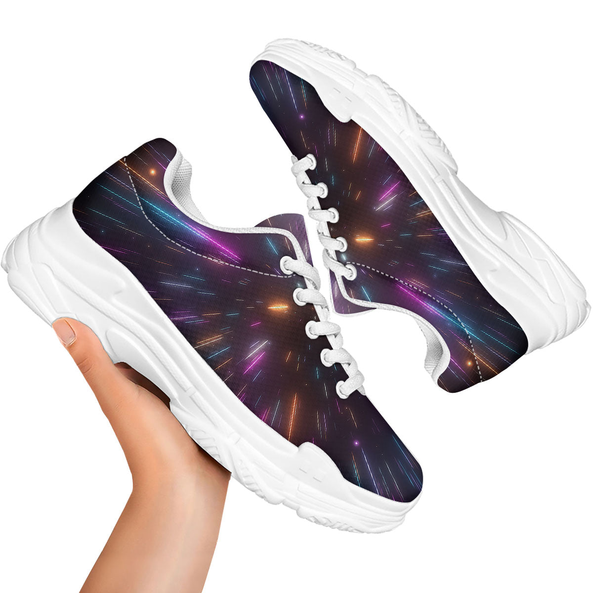 Lightspeed Hyperspace Print White Chunky Shoes-grizzshop