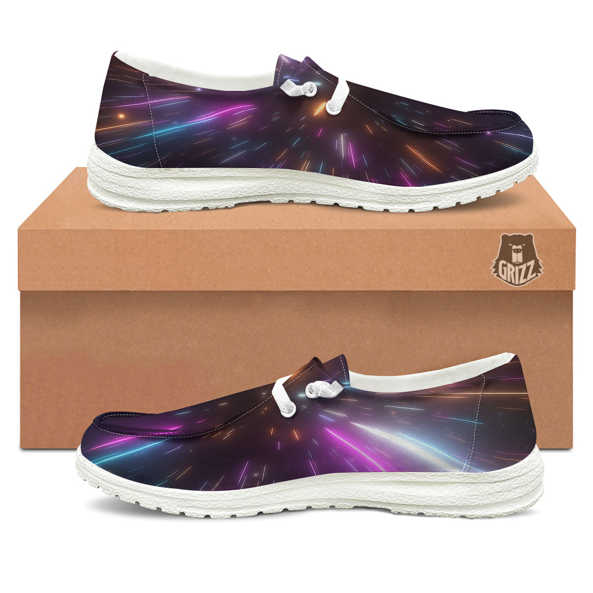 Lightspeed Hyperspace Print White Loafers-grizzshop