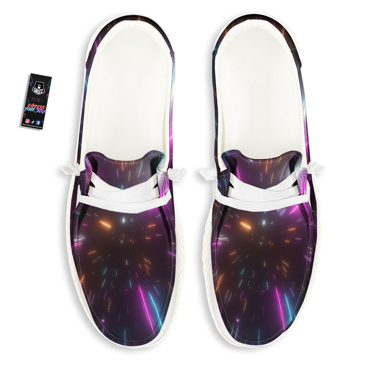 Lightspeed Hyperspace Print White Loafers-grizzshop