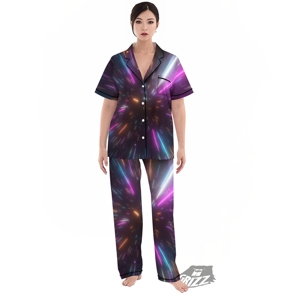 Lightspeed Hyperspace Print Women's Pajamas Set-grizzshop