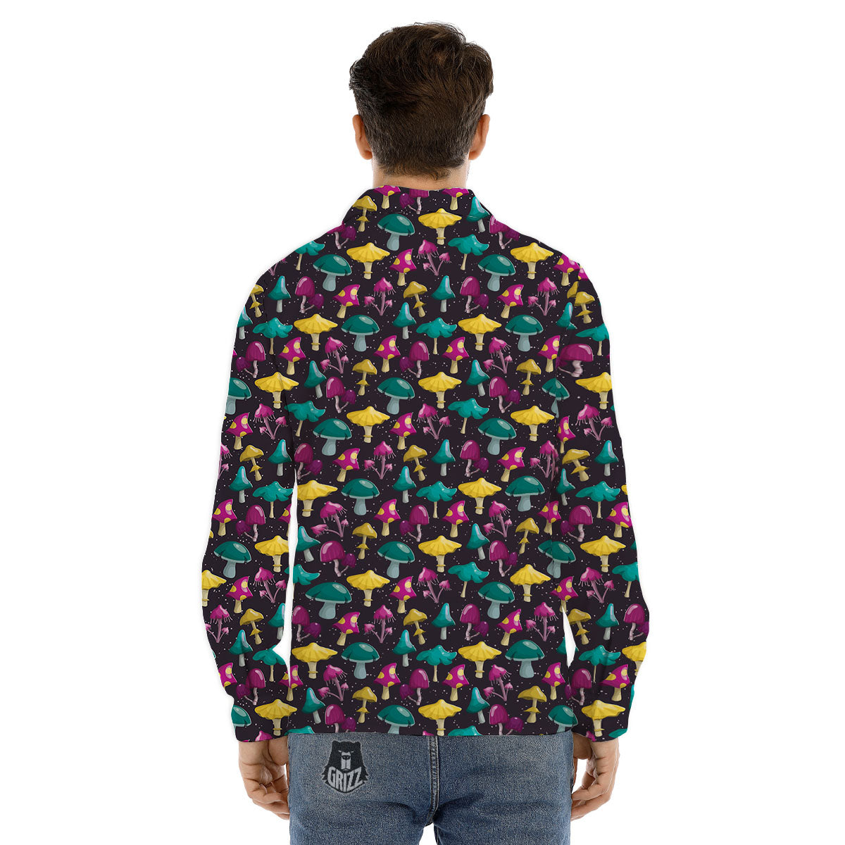 Lightspeed White And Black Print Men's Dress Shirts-grizzshop