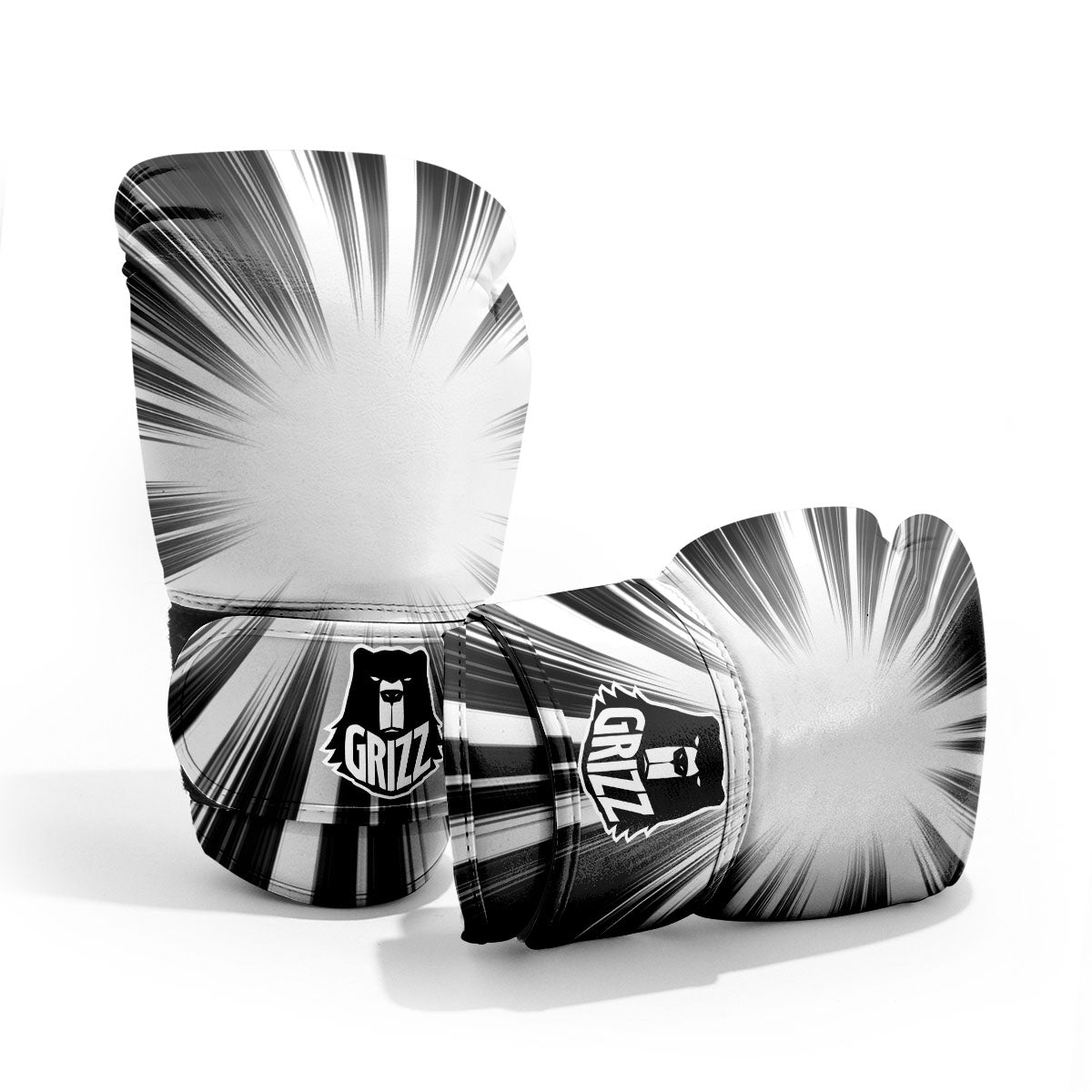 Lightspeed White And Black Print Pro Boxing Glove