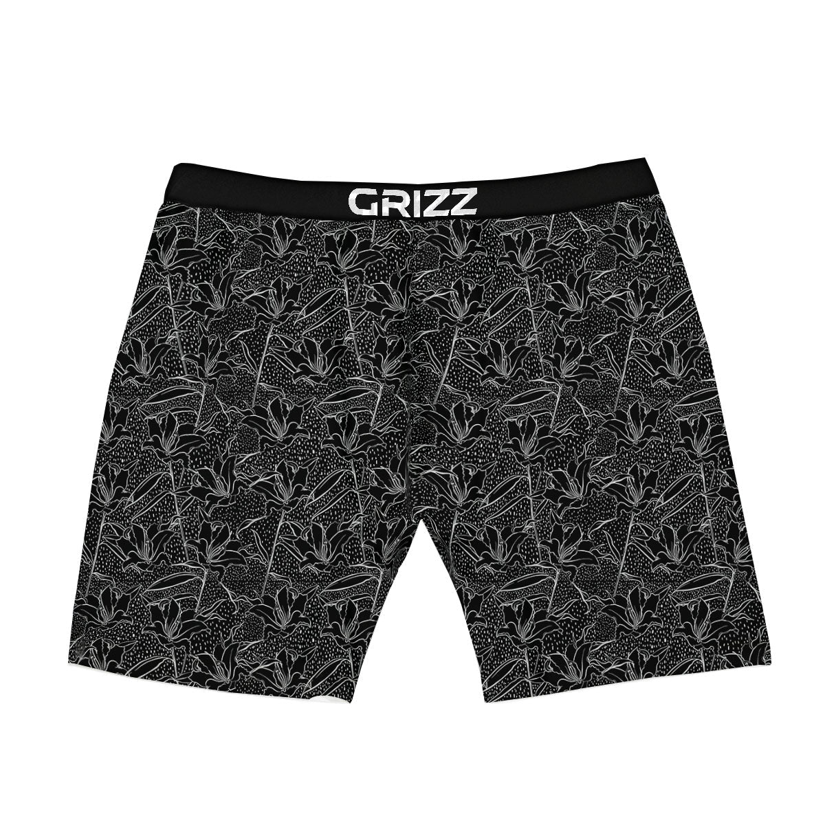 Lily Black And White Print Pattern Boxer Briefs-grizzshop