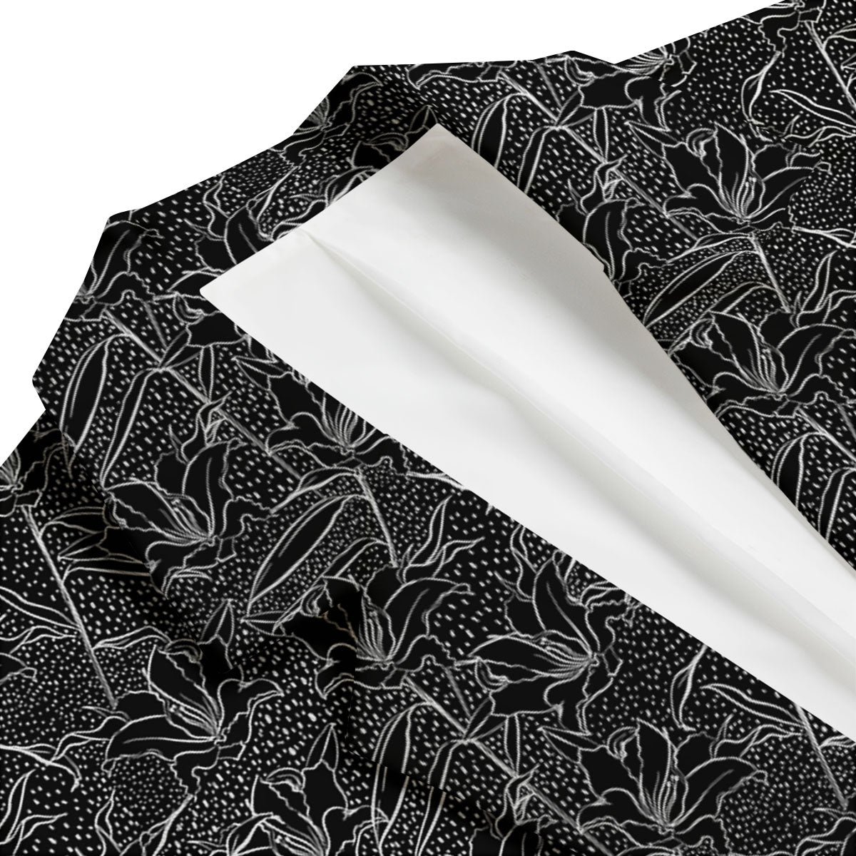 Lily Black And White Print Pattern Men's Blazer-grizzshop