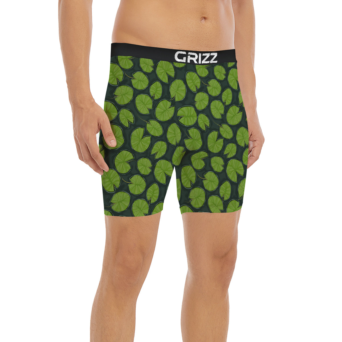 Lily Pads Water Print Pattern Boxer Briefs-grizzshop