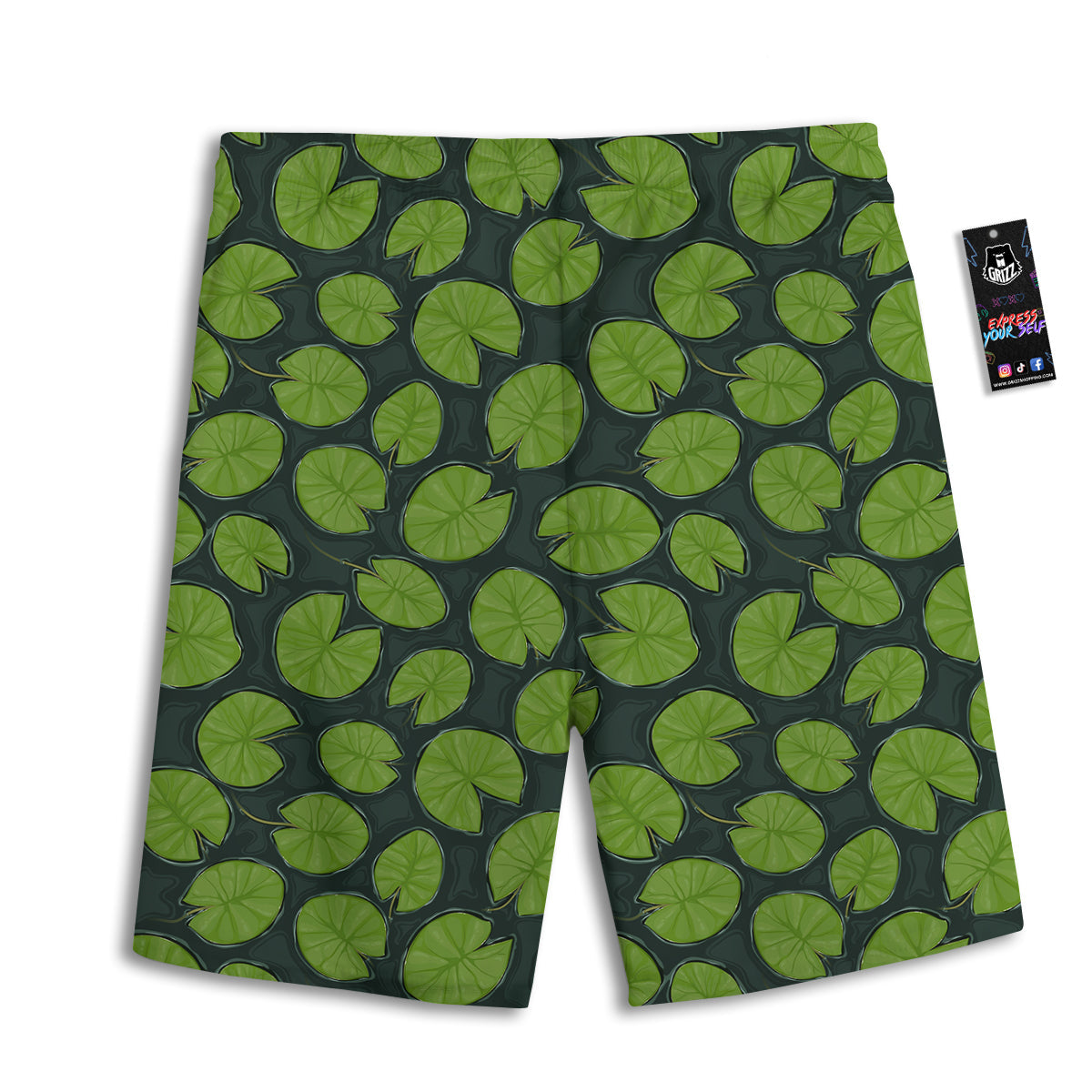 Lily Pads Water Print Pattern Men's Athletic Shorts
