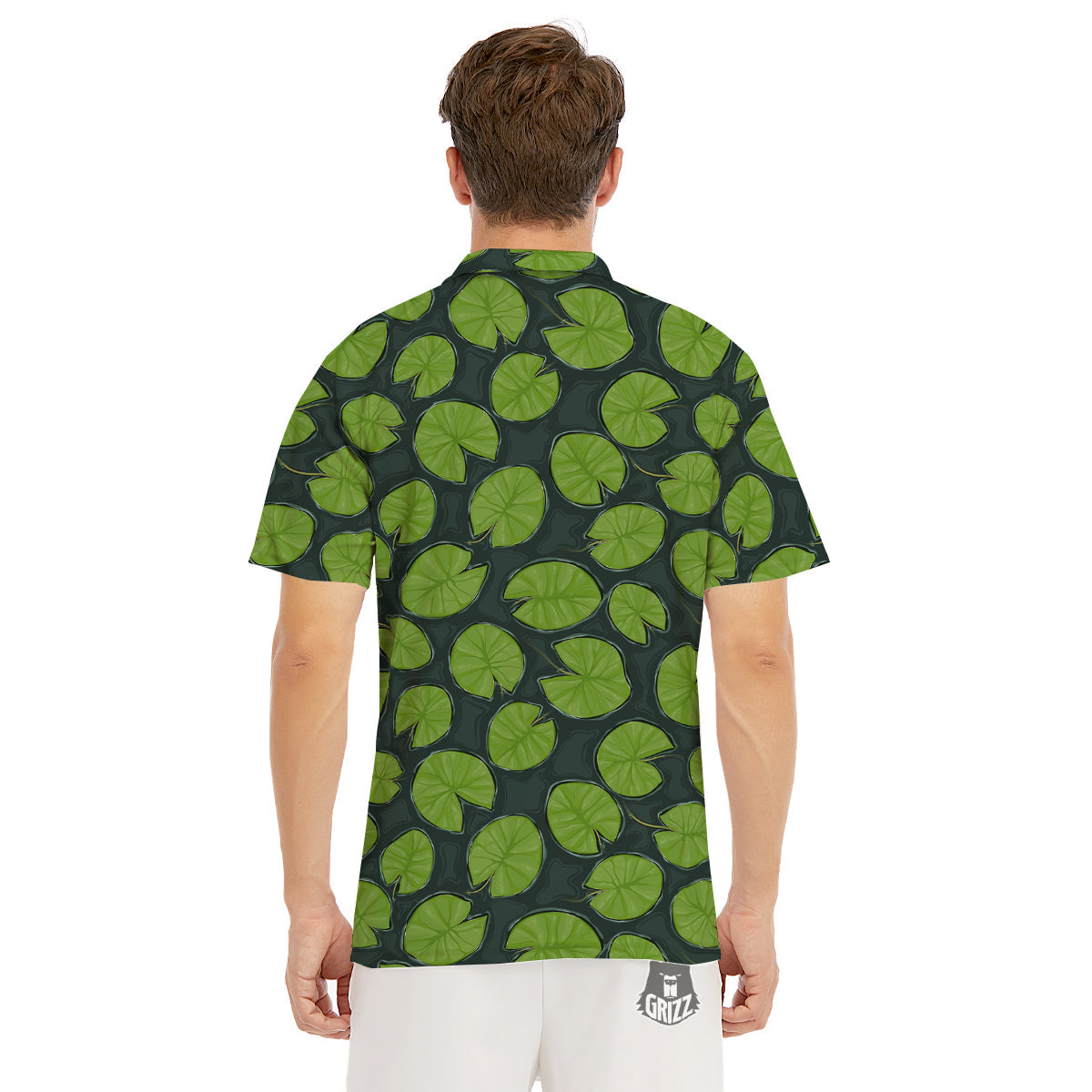 Lily Pads Water Print Pattern Men's Golf Shirts-grizzshop
