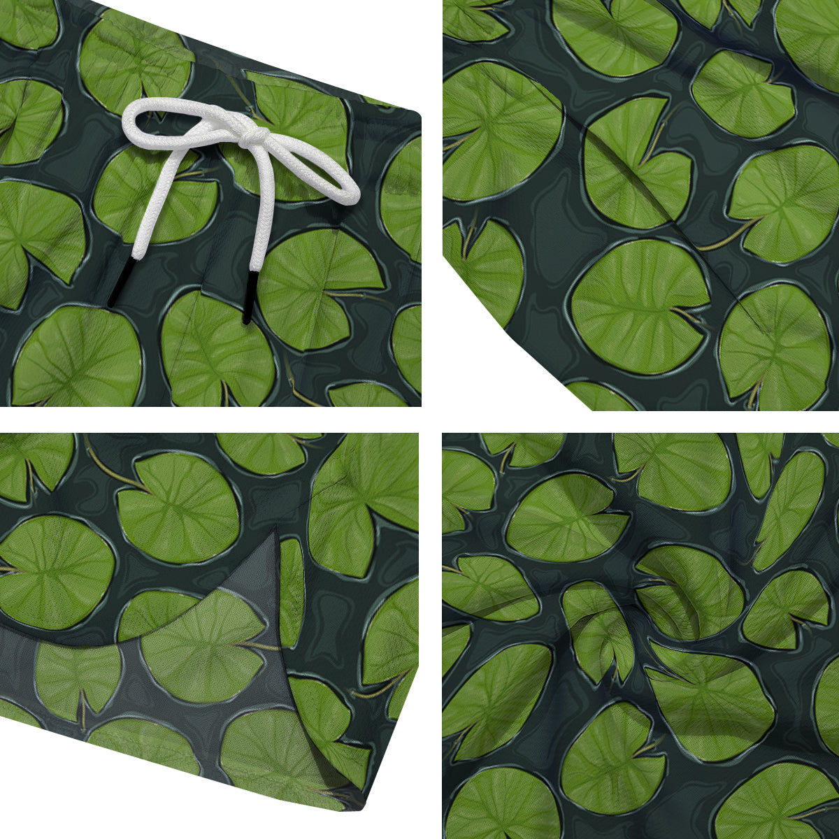 Lily Pads Water Print Pattern Men's Running Shorts-grizzshop