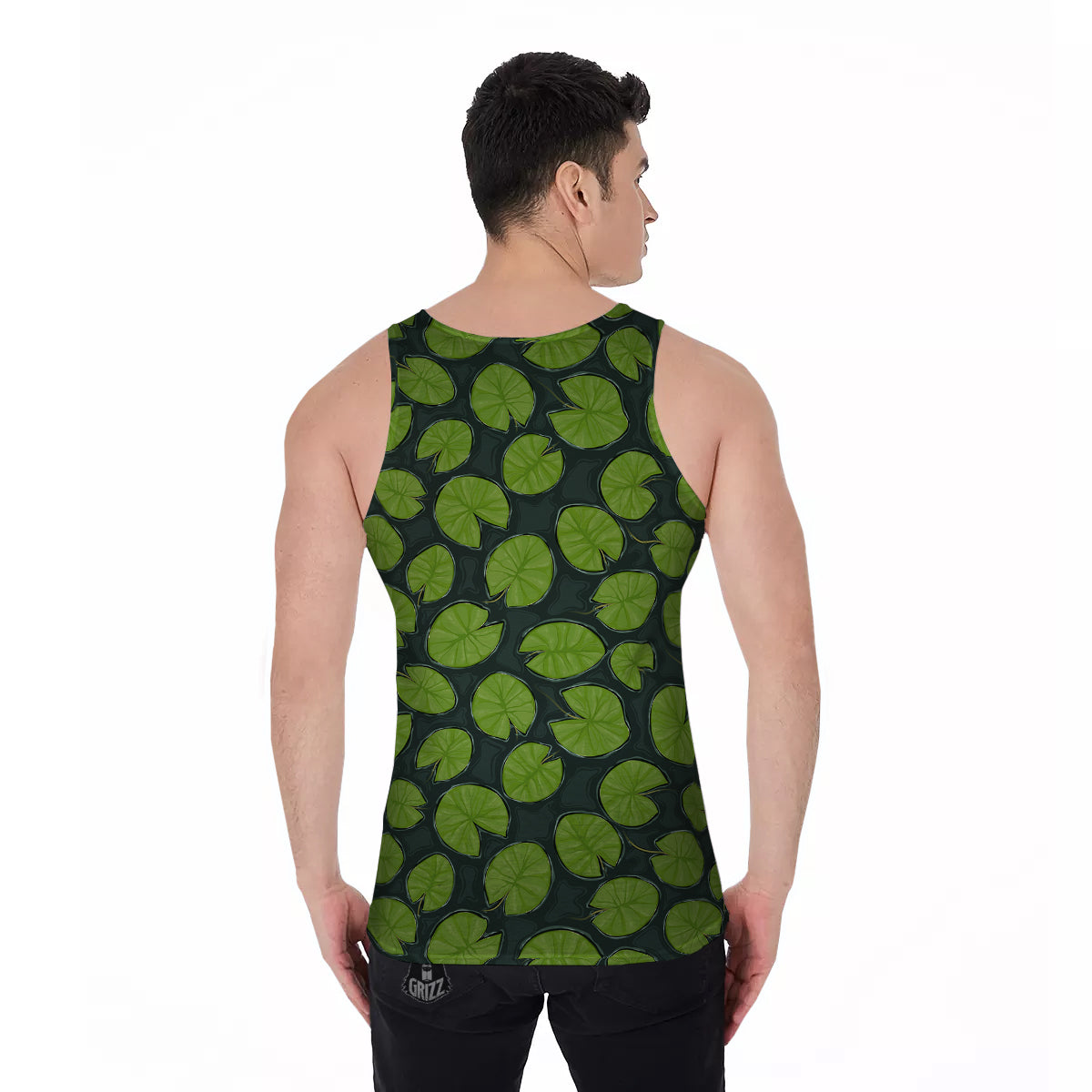 Lily Pads Water Print Pattern Men's Tank Top-grizzshop