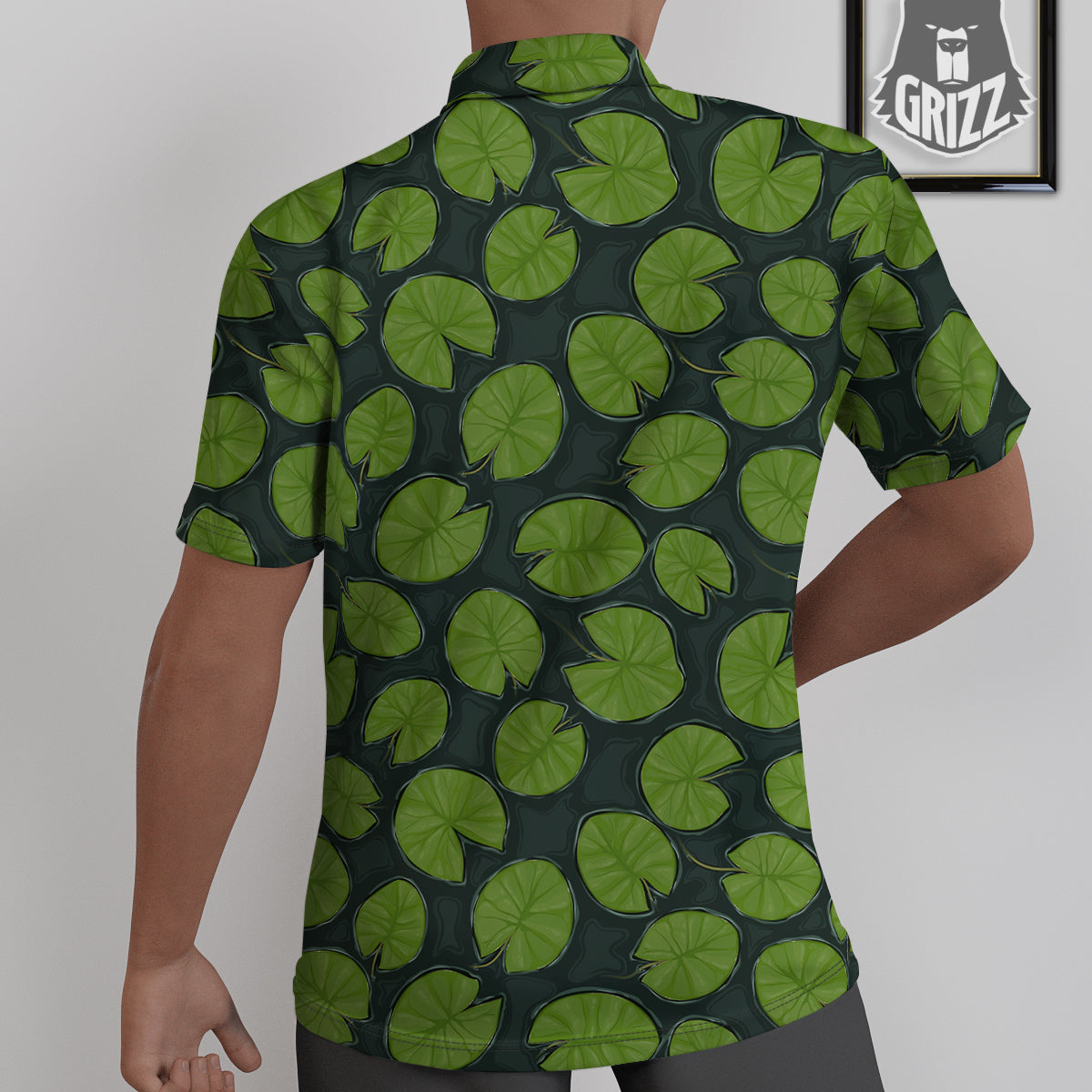 Lily Pads Water Print Pattern Untucked Shirts-grizzshop
