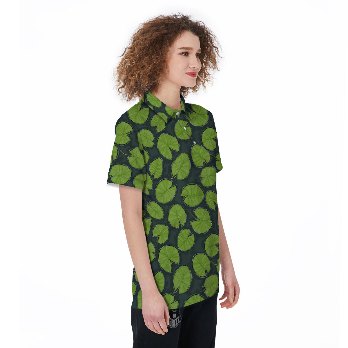 Lily Pads Water Print Pattern Women's Golf Shirts-grizzshop