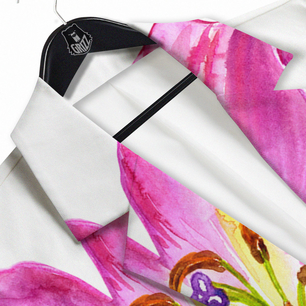 Lily Pink Watercolor Print Men's Sport Coat-grizzshop