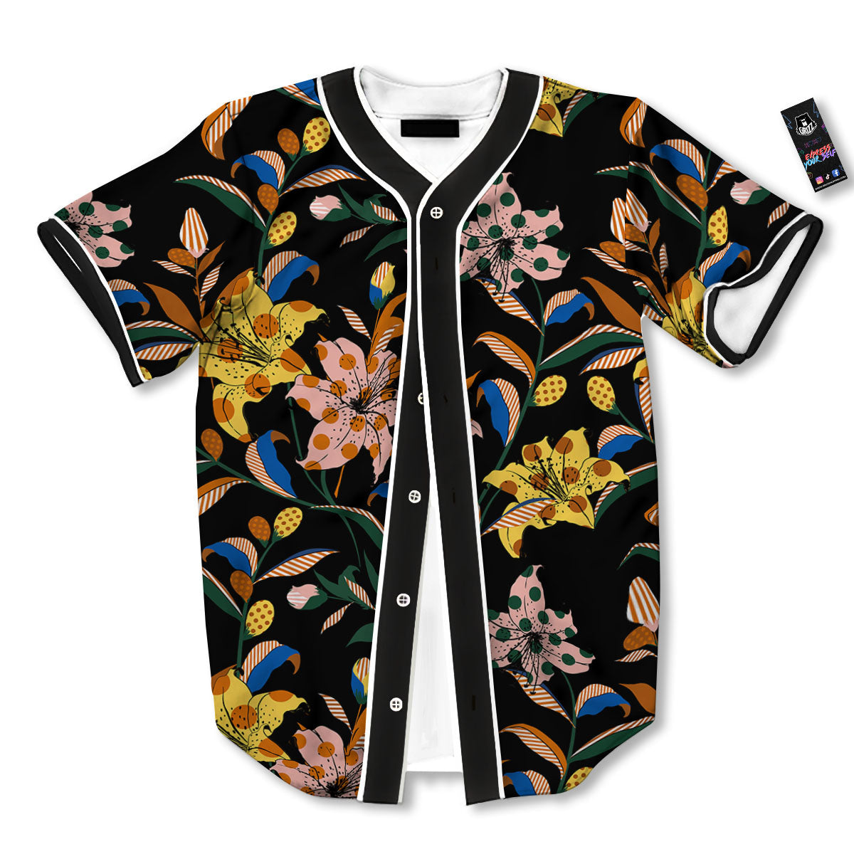 Lily Polka Dot Print Pattern Baseball Jersey-grizzshop