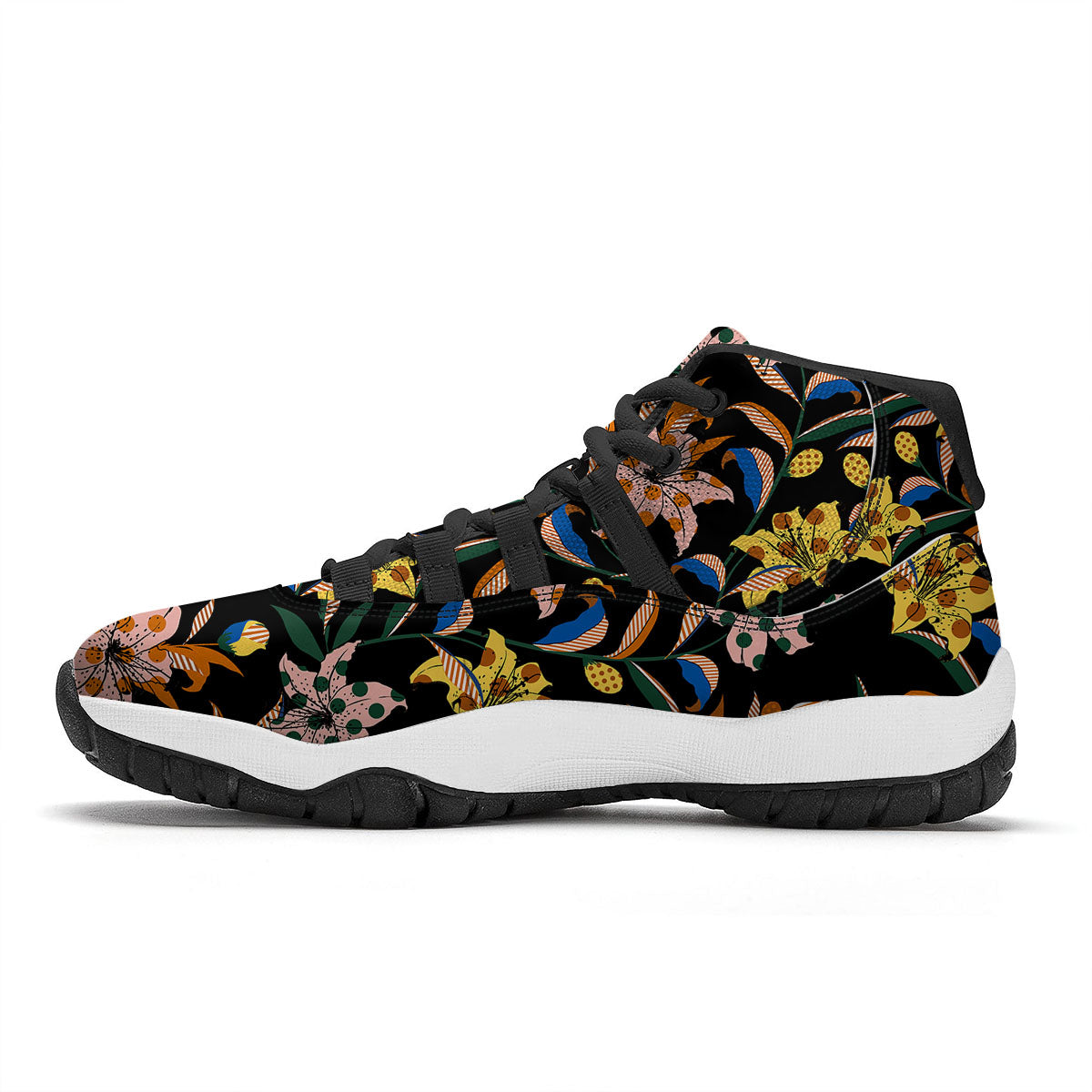 Lily Polka Dot Print Pattern Black Bball Shoes-grizzshop