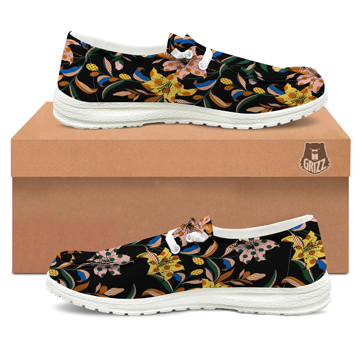 Lily Polka Dot Print Pattern Black Loafers-grizzshop