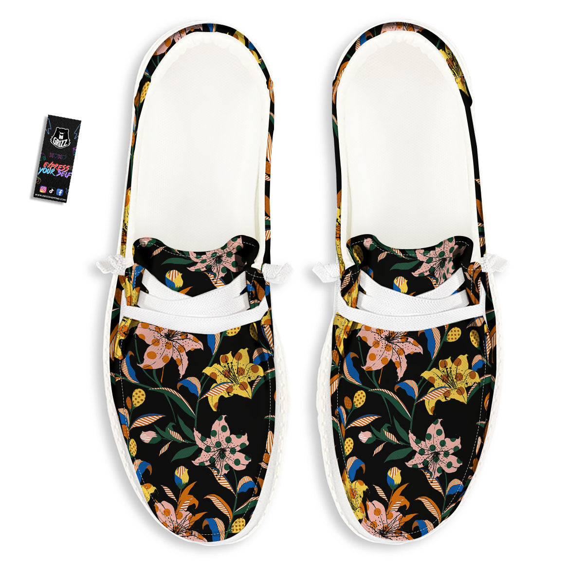 Lily Polka Dot Print Pattern Black Loafers-grizzshop