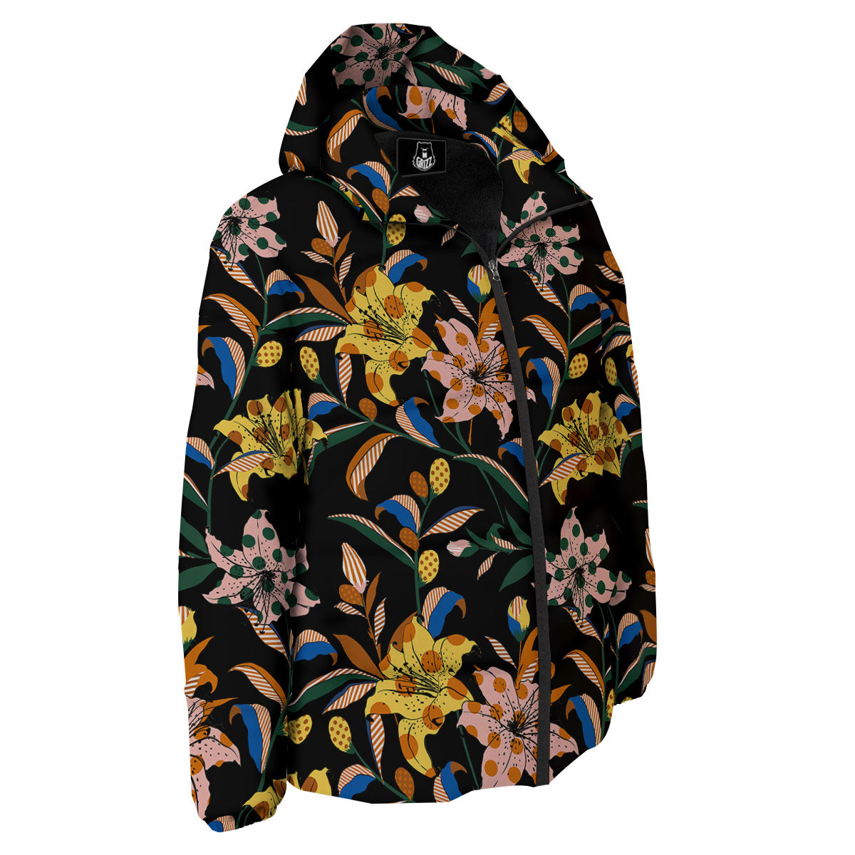 Lily Polka Dot Print Pattern Down Jacket-grizzshop