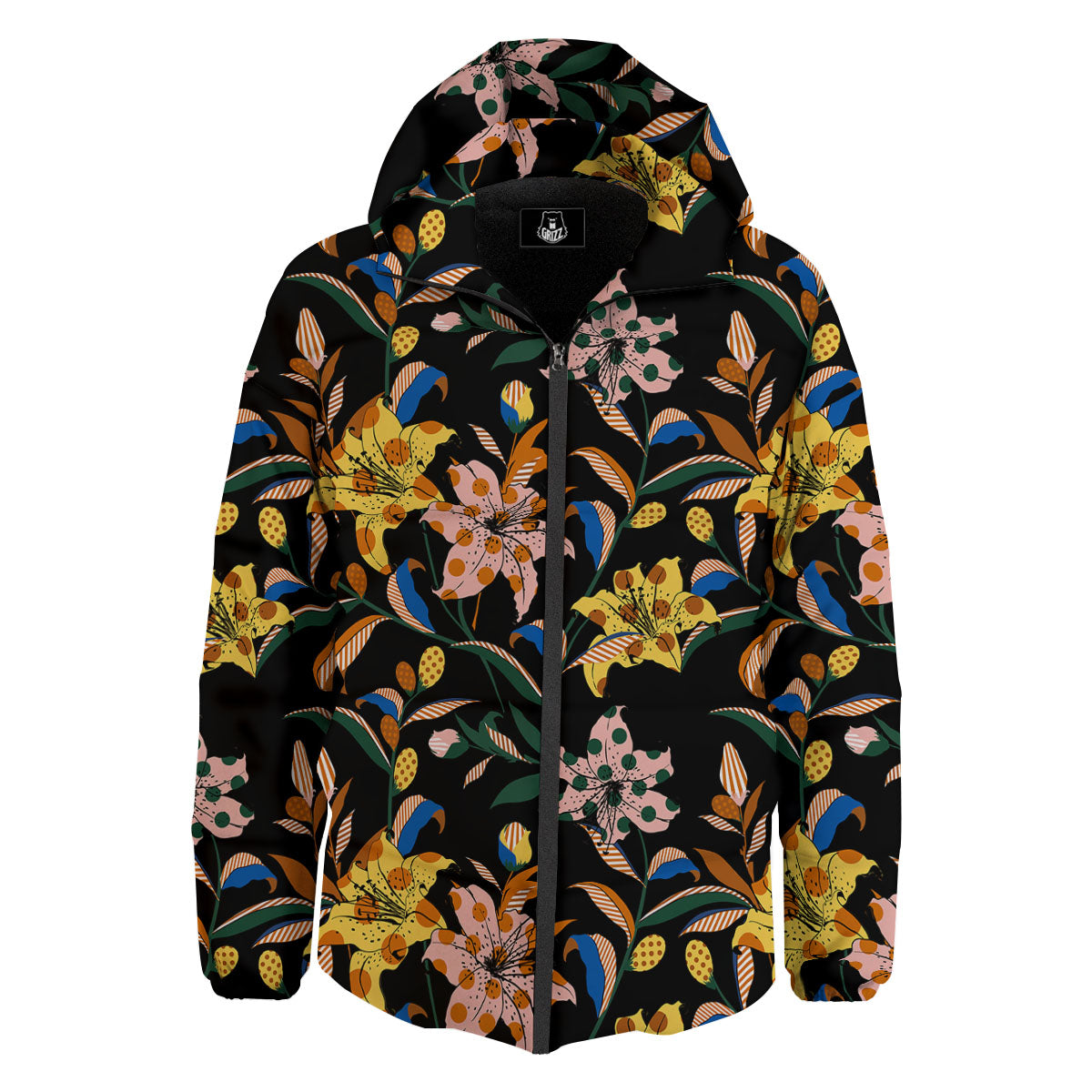 Lily Polka Dot Print Pattern Down Jacket-grizzshop