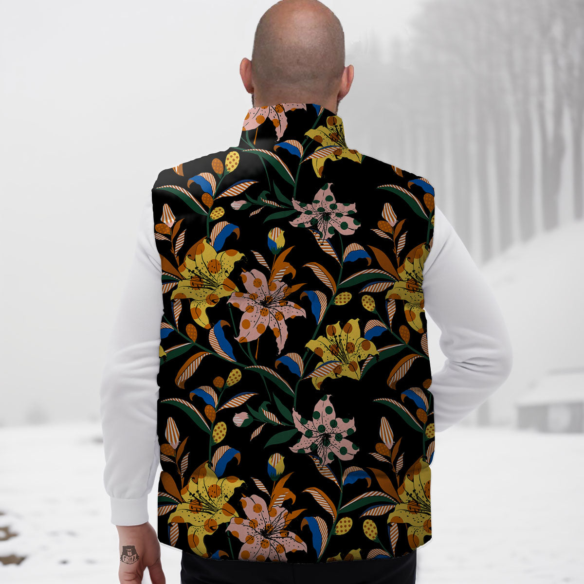 Lily Polka Dot Print Pattern Down Vest-grizzshop