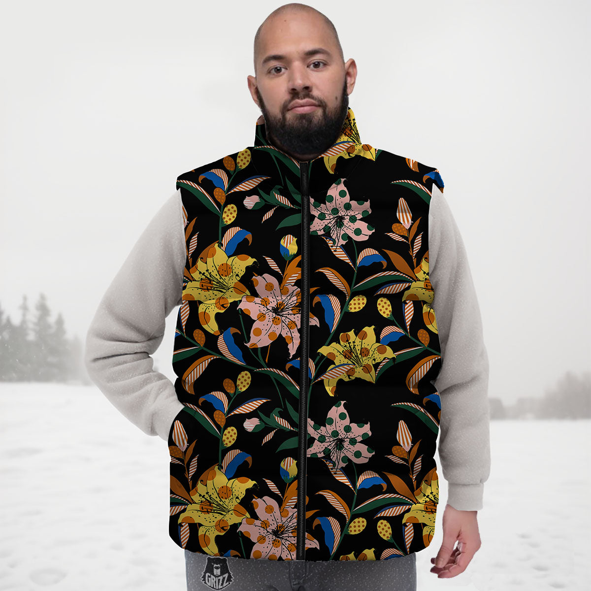 Lily Polka Dot Print Pattern Down Vest-grizzshop