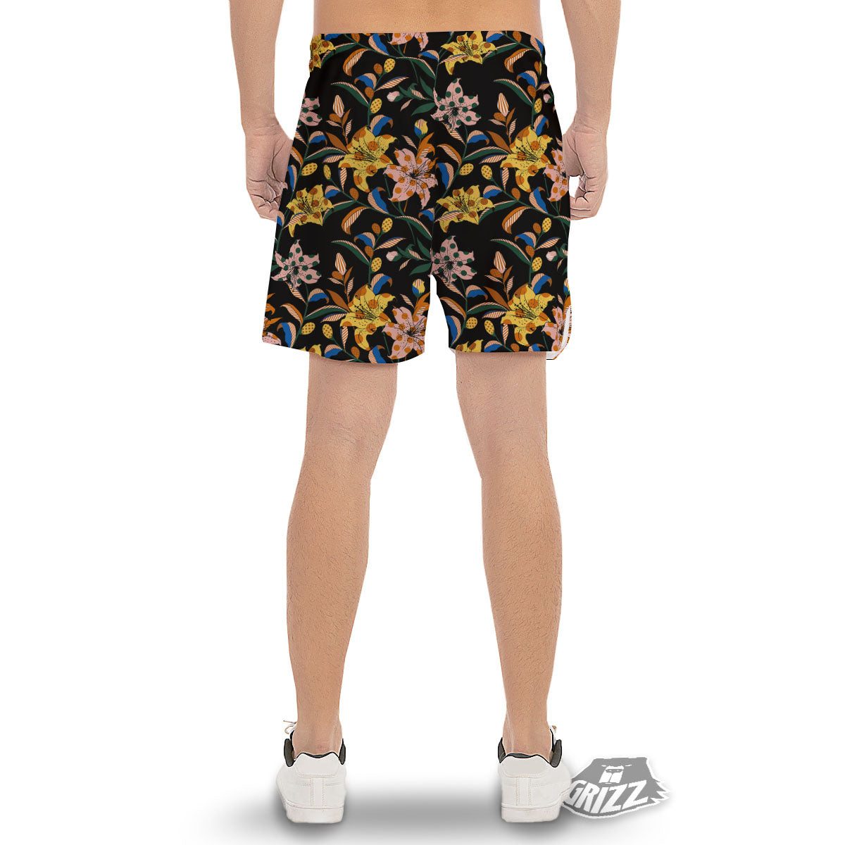 Lily Polka Dot Print Pattern Men's Gym Shorts-grizzshop