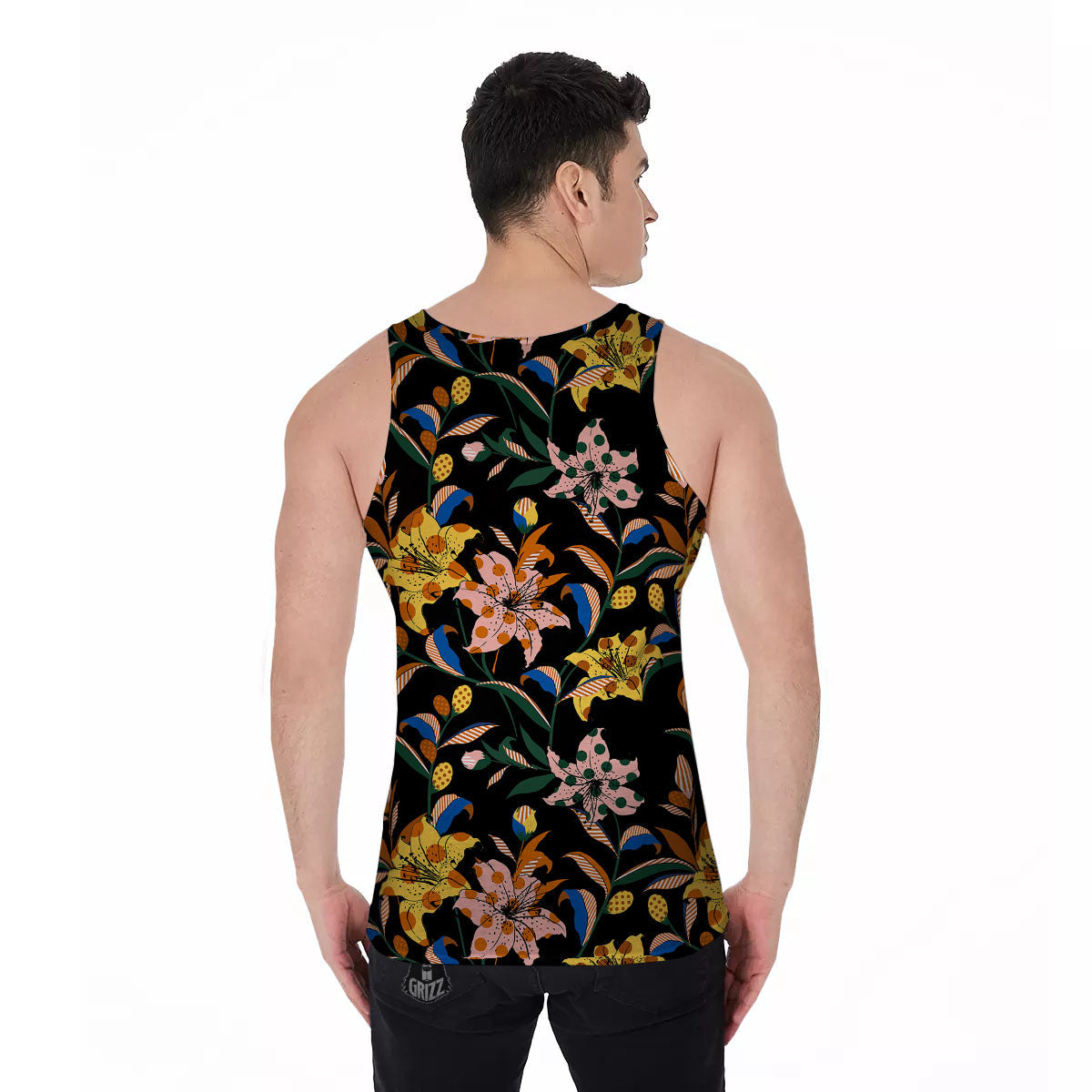 Lily Polka Dot Print Pattern Men's Tank Top-grizzshop