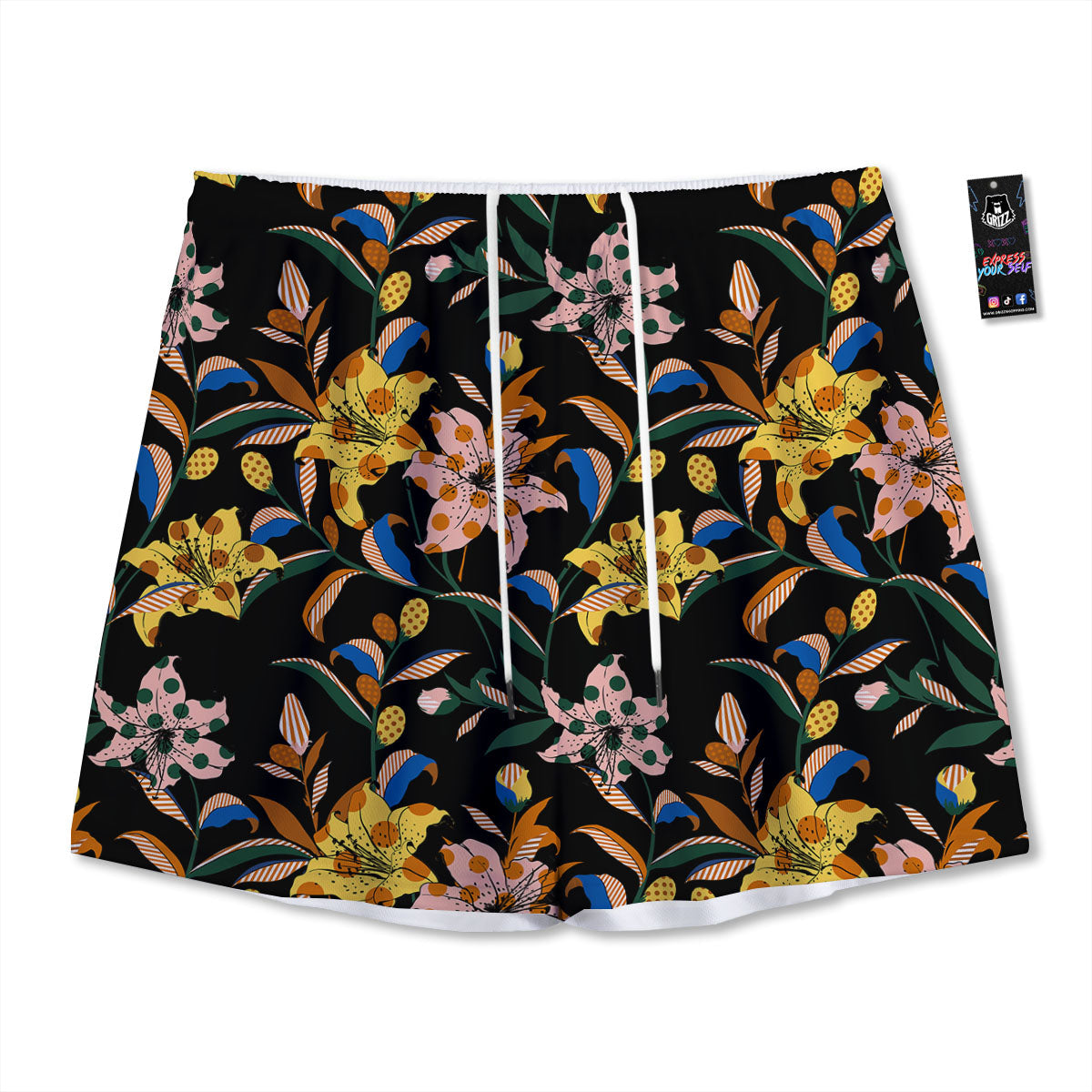 Lily Polka Dot Print Pattern Mesh Shorts