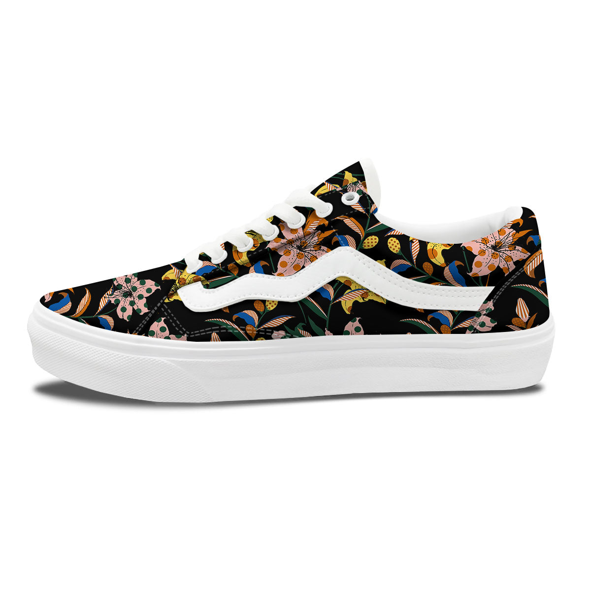 Lily Polka Dot Print Pattern Skate Shoes-grizzshop