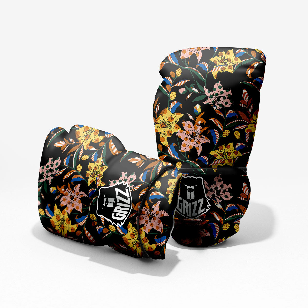 Lily Polka Dot Print Pattern Pro Boxing Glove