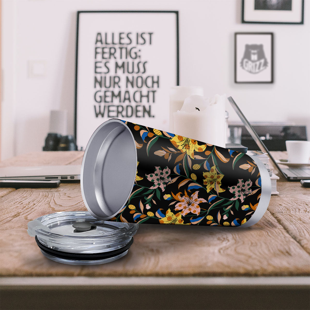 Lily Polka Dot Print Pattern Tumbler-grizzshop