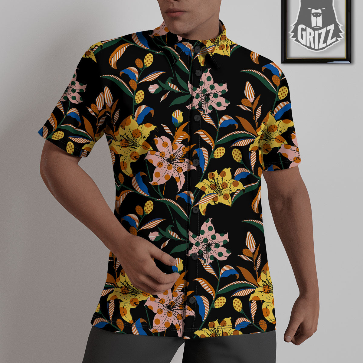 Lily Polka Dot Print Pattern Untucked Shirts-grizzshop
