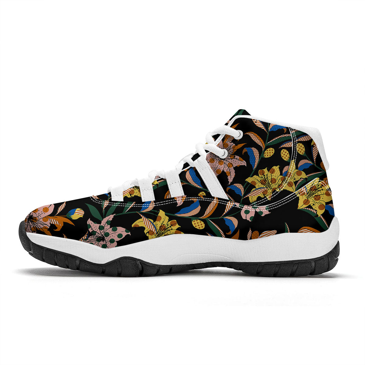 Lily Polka Dot Print Pattern White Bball Shoes-grizzshop