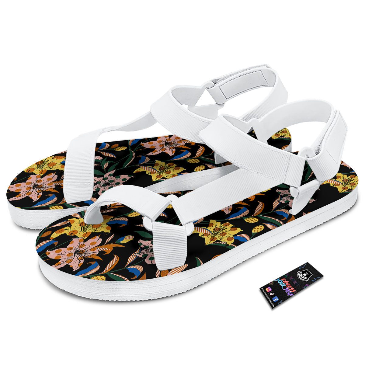 Lily Polka Dot Print Pattern White Open Toe Sandals-grizzshop