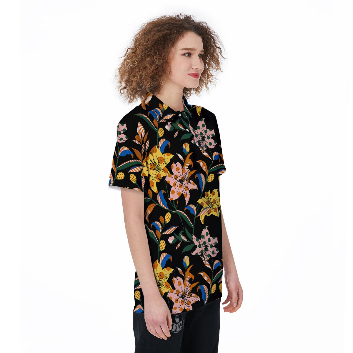 Lily Polka Dot Print Pattern Women's Golf Shirts-grizzshop