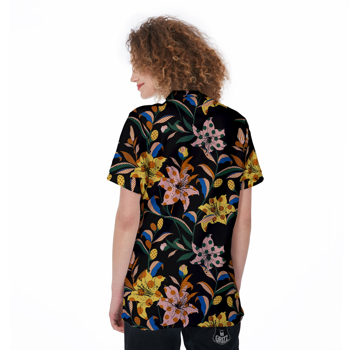Lily Polka Dot Print Pattern Women's Golf Shirts-grizzshop