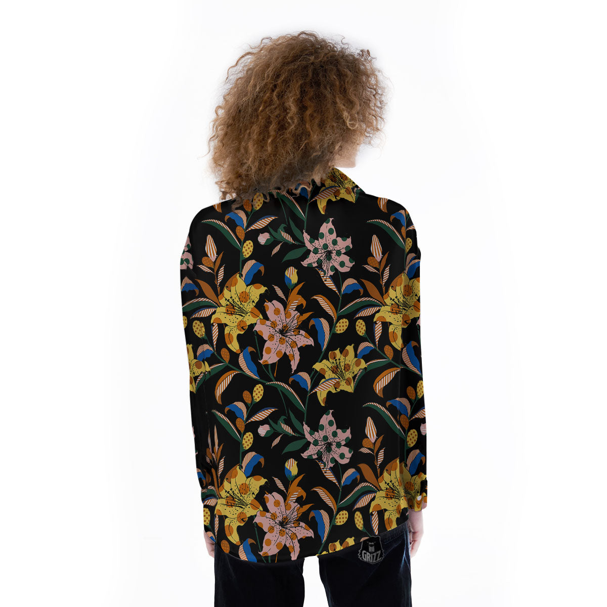 Lily Polka Dot Print Pattern Women's Long Sleeve Shirts-grizzshop